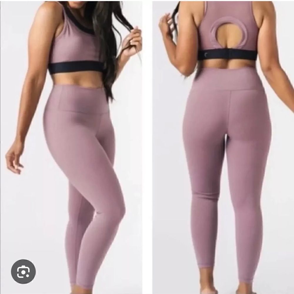 Zyia Active Lilac Luxe 7/8 Leggings Solid Lavender Light Purple